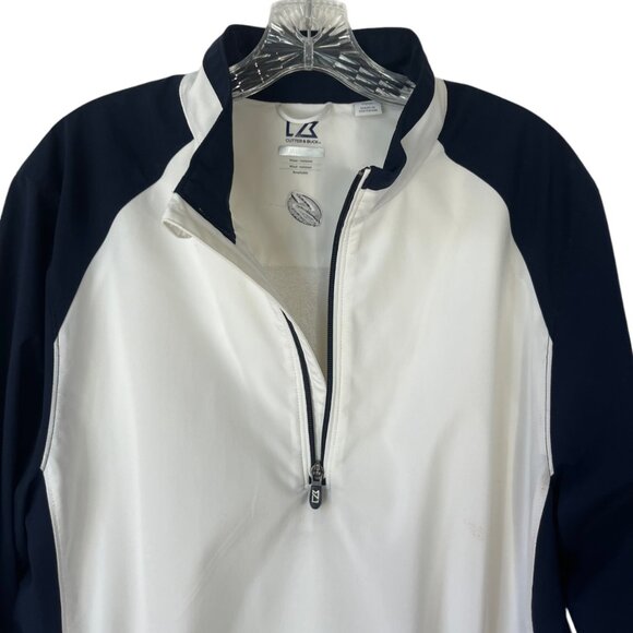 Cutter & Buck Pull Over 1/4 Zip Mens Medium White Golf Baseball Water Resistant - Picture 6 of 13